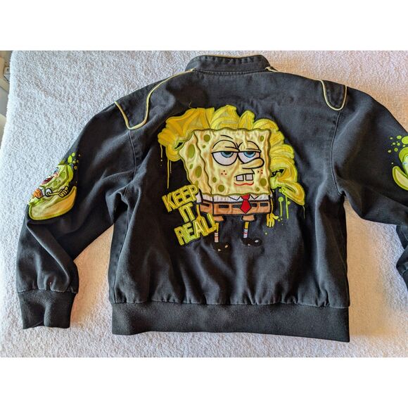 JH Design SpongeBob SquarePants Kids Jacket Nickelodeon Graphic Black - Picture 3 of 10